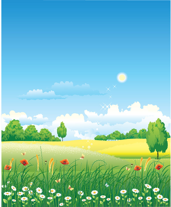 free vector Countryside scenery vector